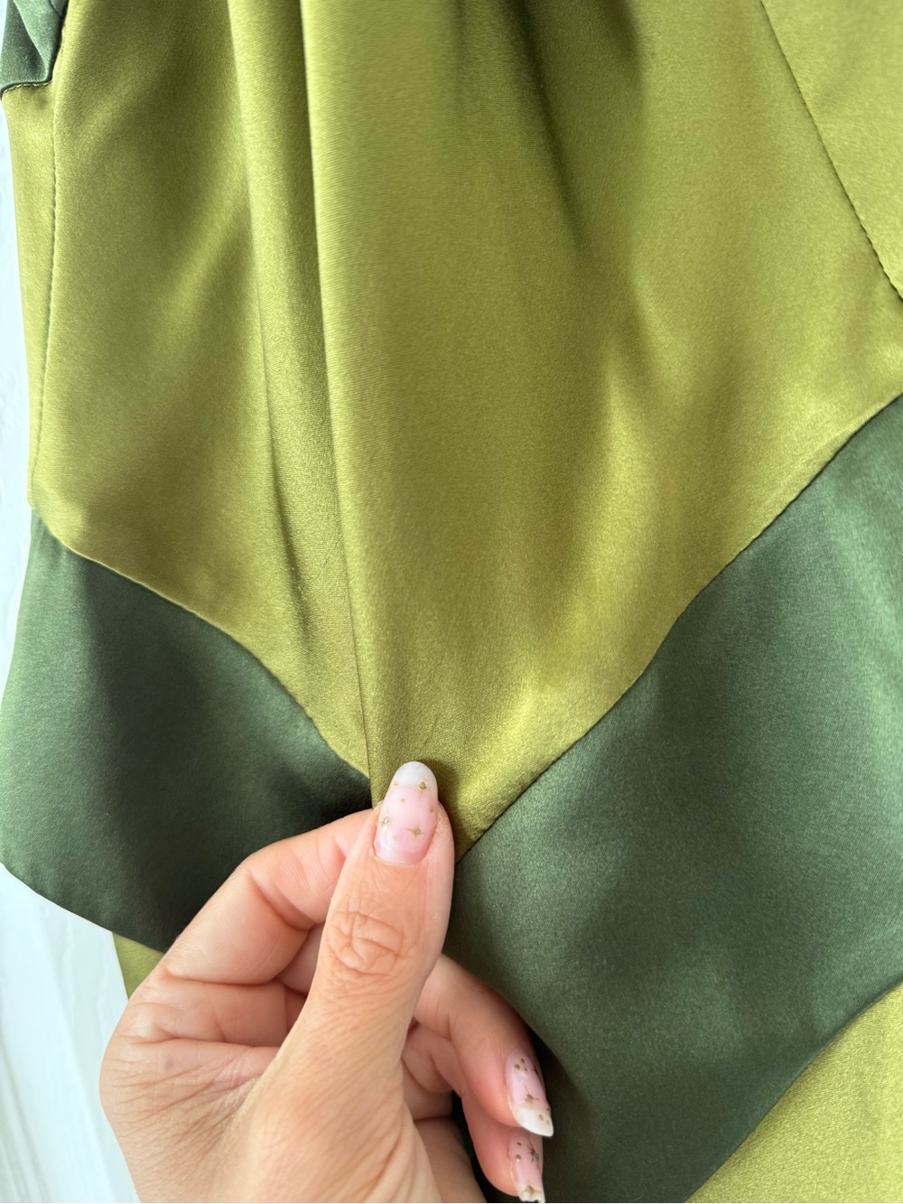 Reformation Jillian Silk Halter Neck Maxi Dress Pear Green - Picture 7 of 14